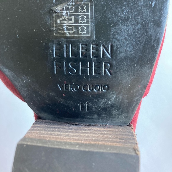 Eileen Fisher Burgundy Suede Leather Ankle Strap Almond Toe Slingbacks size 11 - Picture 16 of 16